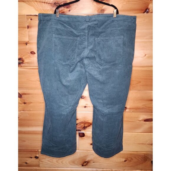 Woman Within Plus Size 32W Petite Green Corduroy Pants Stretchy 5 Pocket - Picture 6 of 8